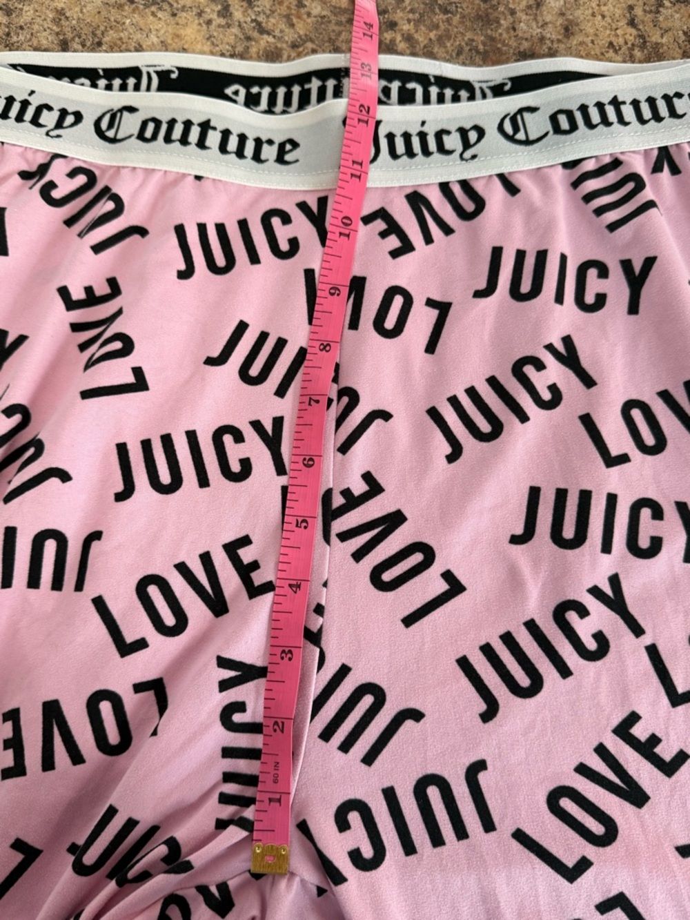 Juicy Couture Pink & Black Logo Lounge Pants Joggers XL Y2K Coquette - Picture 6 of 7